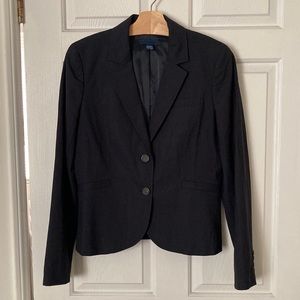 J. Crew Womens Navy Pinstripe Wool Blend Jacket Blazer 8
